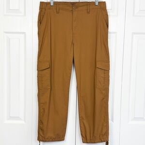 Sanctuary Tan Light Brown Mid-Rise Straight Leg Cropped Cargo Pants Large